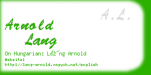 arnold lang business card